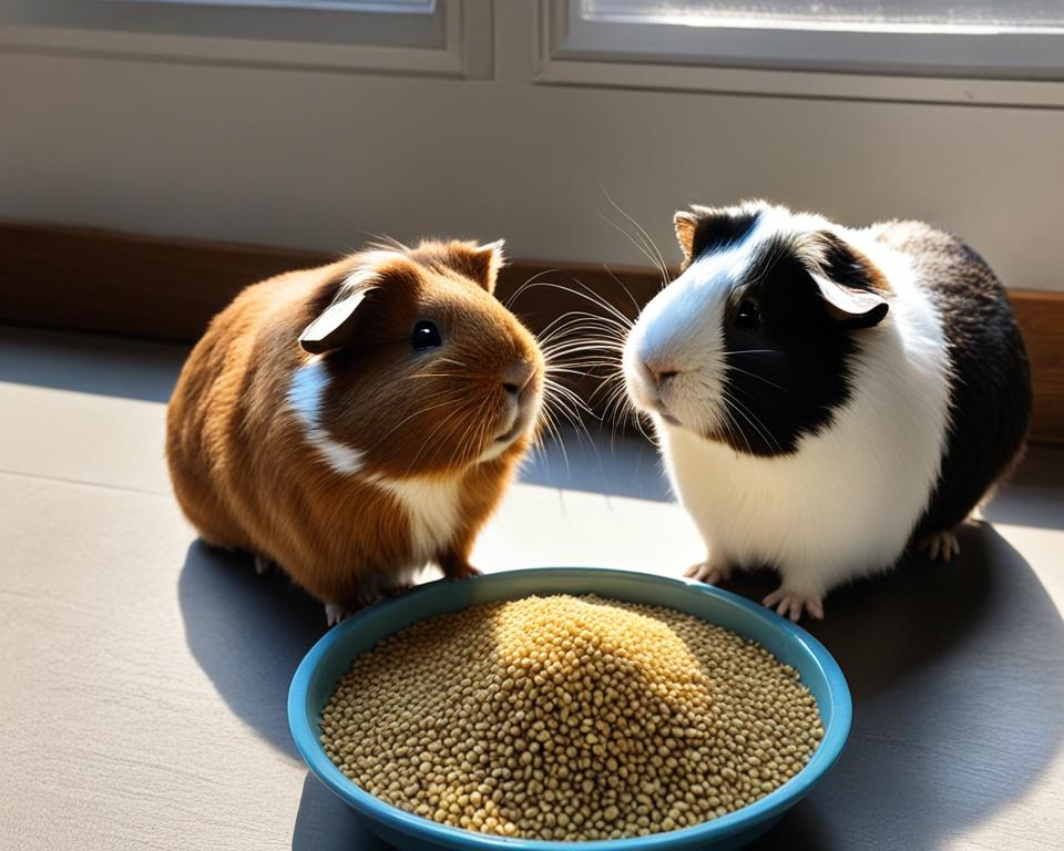 guinea pigs eating millet